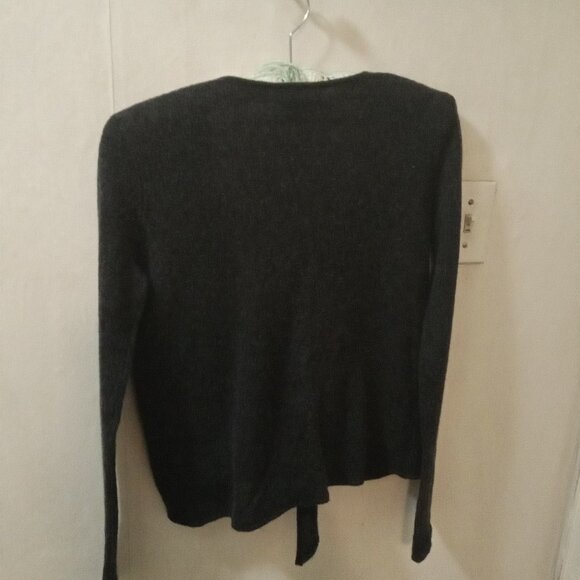 Philosophy Dane Lewis Dark Gray cashmere Open Front Wrap Cardigan Sz S - Picture 5 of 6